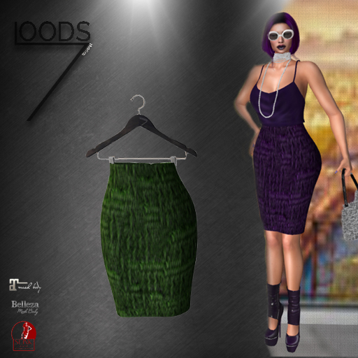 LOODS7  Vieve Skirt green (add)