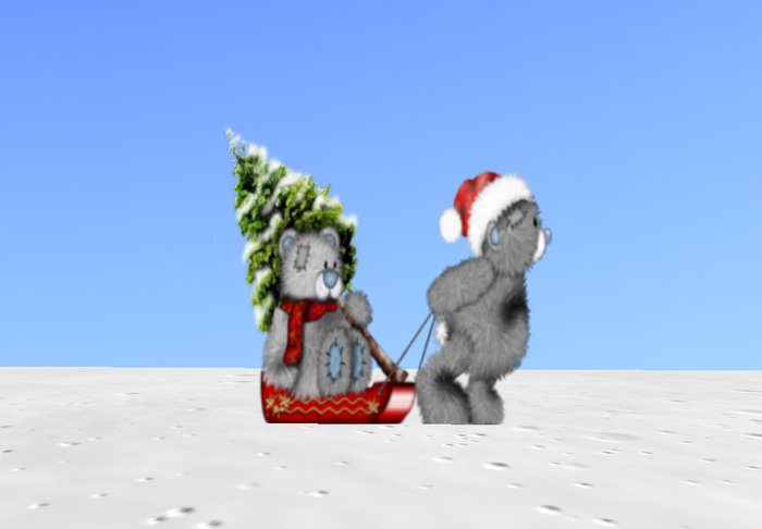 DJWMEDIA christmas decoration  2 bears with tree
