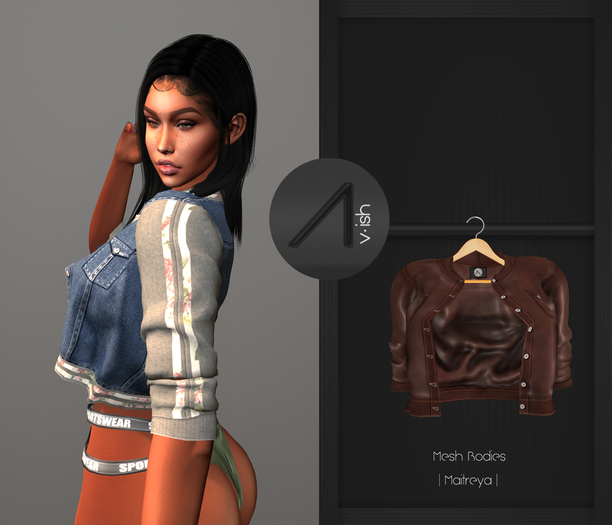 /\- Bomber Jacket Brown Leather (ADD to Unpack)