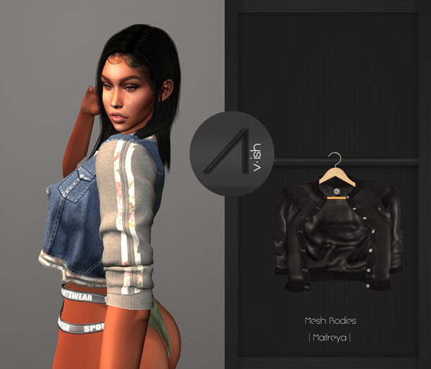 /\- Bomber Jacket Black Leather (ADD to Unpack)