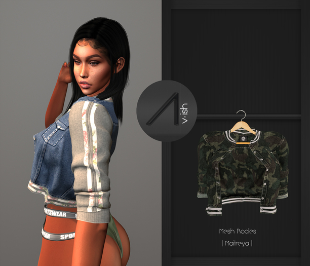 /\- Bomber Jacket Camo Stripes