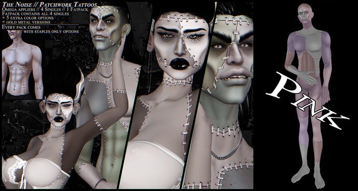 TheNoise// Patchwork Tattoos - Pink