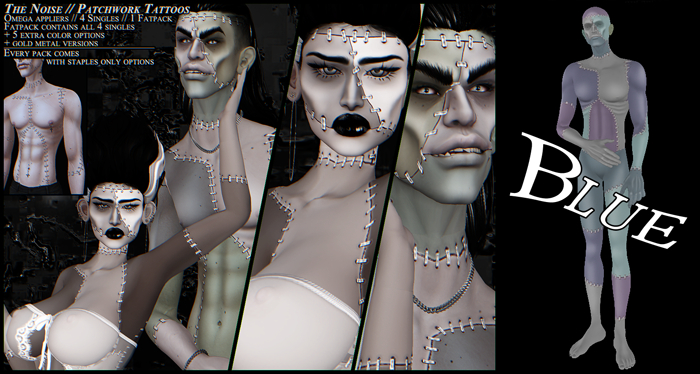 TheNoise// Patchwork Tattoos - Blue