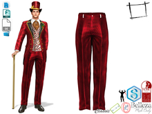 Dae Obj FBX Men's Shiny Red Pants Slink Male, Belleza Jake, Signature Gianni, Ocacin Gamit, Onupup