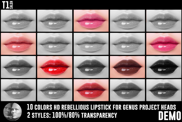 TOP1SALON - HD REBELLIOUS LIPSTICK (Genus) HUD DEMO