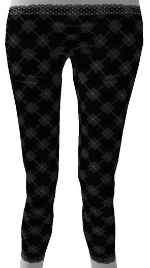 kitsch me - dark plaid & lace leggings