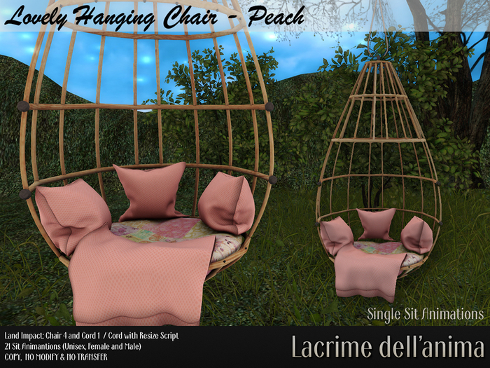 Lovely Hanging Chair - Peach