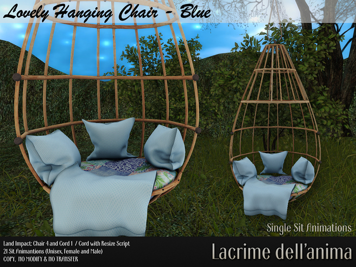 Lovely Hanging Chair - Blue