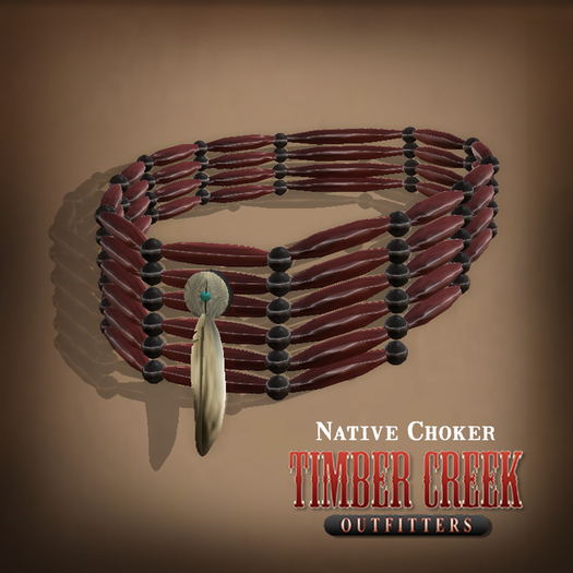 [Timber Creek] Native Bone Choker-Blood & Black-Boxed
