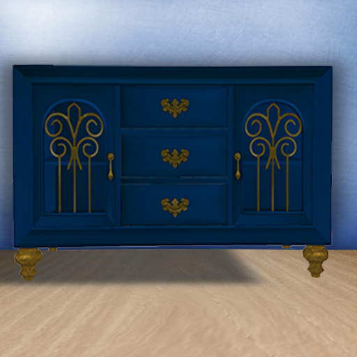 Carved blue and gold Sideboard