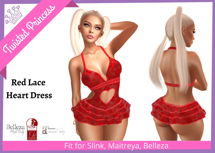 TP- Red Lace Heart Dress 