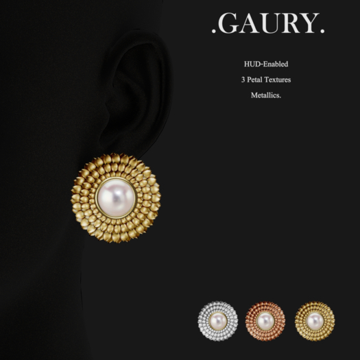 Gaury Petal Capiz Mirror Earrings Metalic Fatpack
