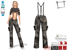 Dae Obj FBX For Women's Suspender Pants With Side Pockets and Rivets Slink, Maitreya, Belleza, Tonic