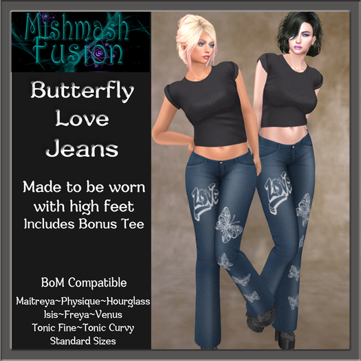 ~*MF*~ Butterfly Love Jeans