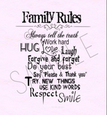 Family Rules Wall Decal *transparent*