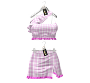 ** Harmonia Pink Plaid Melina Skirt Outfit - Maitreya
