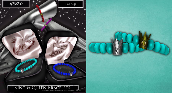 [H~J] King & Queen Bracelet Light Blue