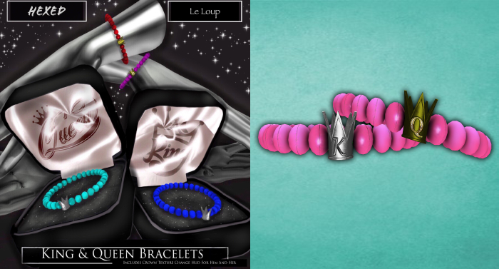 [H~J] King & Queen Bracelet Pink