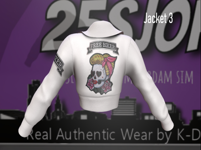 BAG -BIKER JACKET WHITE PRINT 3