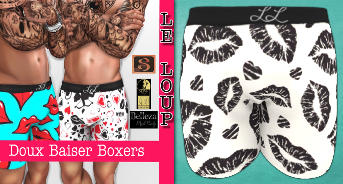 LL~Doux Baiser Black Lips Boxers