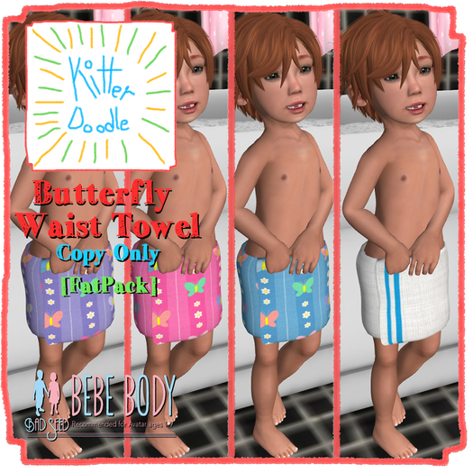 [KitterDoodle] Butterfly Waist Towel Bebe Fatpack [Box]