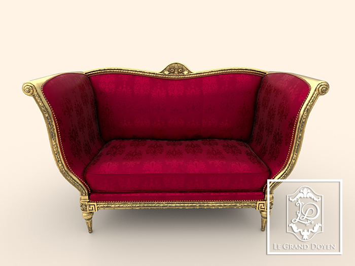 Rothschild's Settee-Burgundy