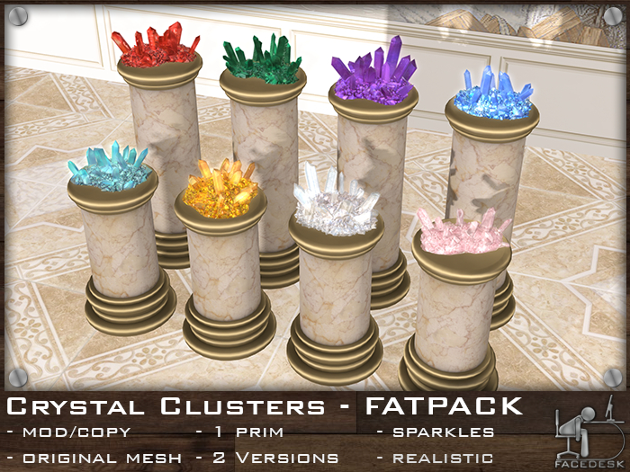 FaceDesk - Crystal Clusters FATPACK - Wicca, Metaphysical