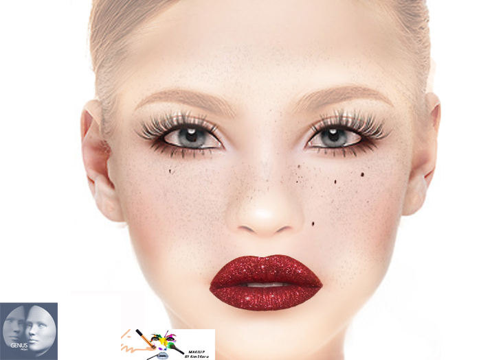 Genus Red Glitter Lipstick