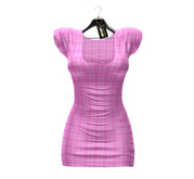 ** Harmonia Pink Plaid Tee Sleeves Dress Maitreya Petite Legacy Perky