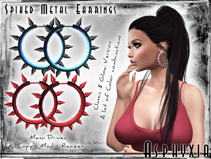 Asphyxia Spiked Metal Earrings