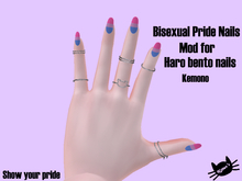 .: Kitten's  - Bisexual pride nails for haro bento nails :.