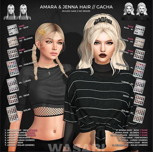 Wasabi // Amara Mesh Hair - #2 Blonds RARE