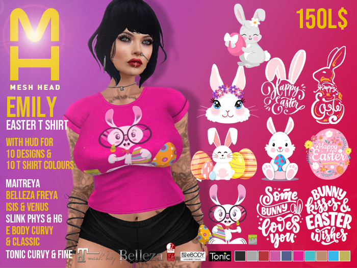 Mesh Head - EMILY - Easter T Shirt