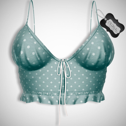 ChicModa // Blossom Top // TEAL DOTS