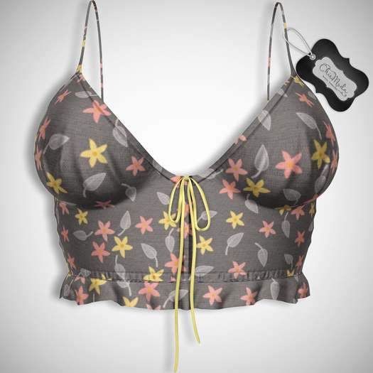 ChicModa // Blossom Top // GRAY FLORAL