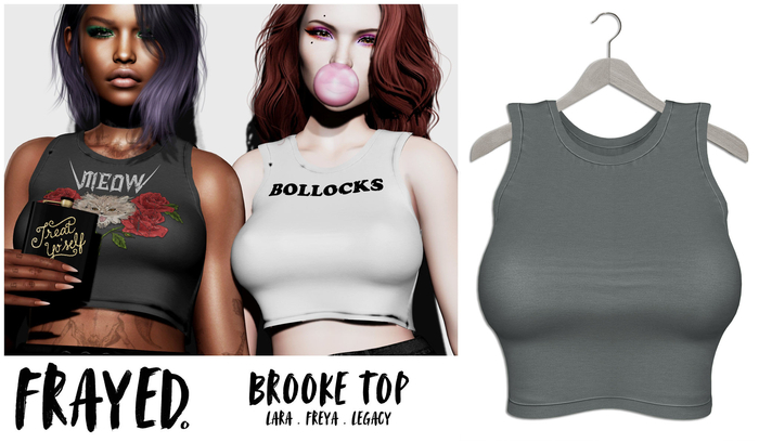 Frayed - Brooke Top - Grey