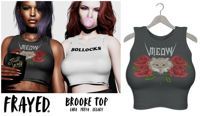 Frayed - Brooke Top - Meow