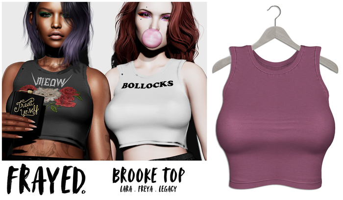Frayed - Brooke Top - Pink