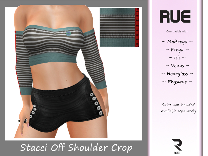 :: RUE :: Stacci Off The Shoulder Crop - 11MintSlate