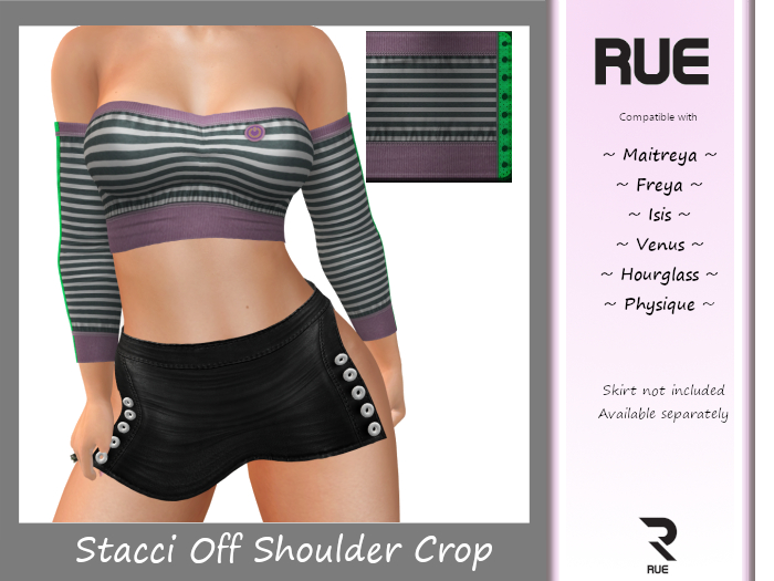 :: RUE :: Stacci Off The Shoulder Crop - 19Powder