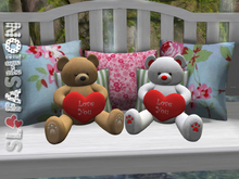 Soft toy - Teddy Bear with Love Heart - BROWN & WHITE