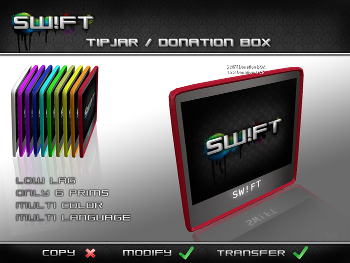 -SWIFT- TipJar / Donation-Box (Trans Version)