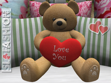 Soft toy - Teddy Bear with Love Heart - BROWN 