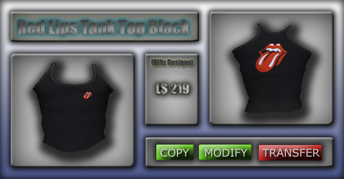 [Bl!tz Designs]Red Lips Tank Top Black