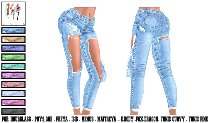 KINSIA / FAT PACK / RIpped Pants