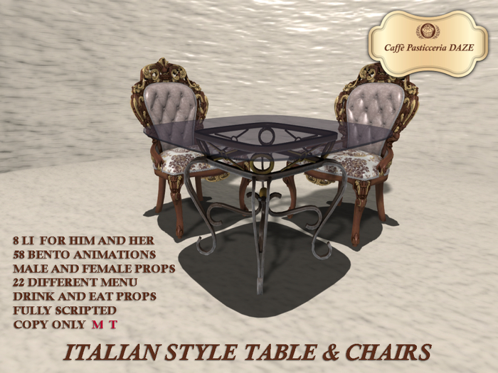 DAZE - ITALIAN TABLE & CHAIRS