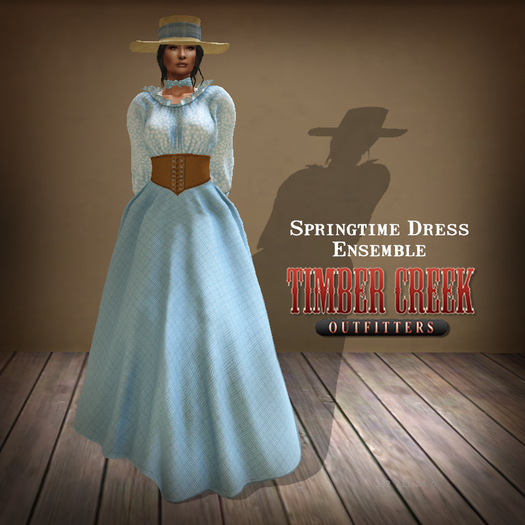 [Timber Creek] Springtime Dress-Boxed-Cornflower Blue