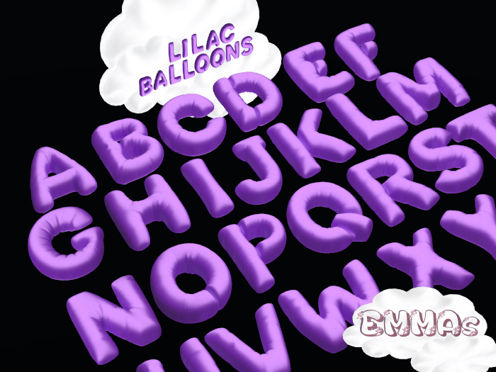 Emma's Lilac Balloon Letters