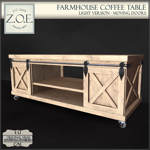 Z.O.E. Farmhouse Coffee Table Light (Add)