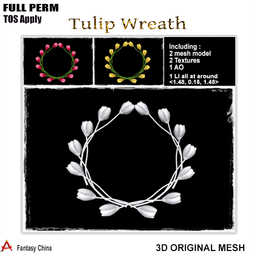 FC- FP Mesh Tulips Wreath full perm